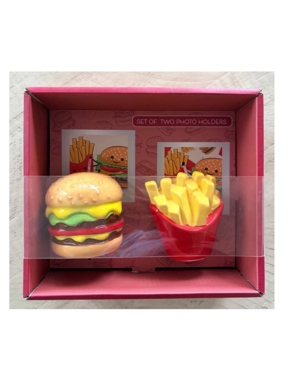 Burger nwt & Fries photo holder Set - Yellow and Red